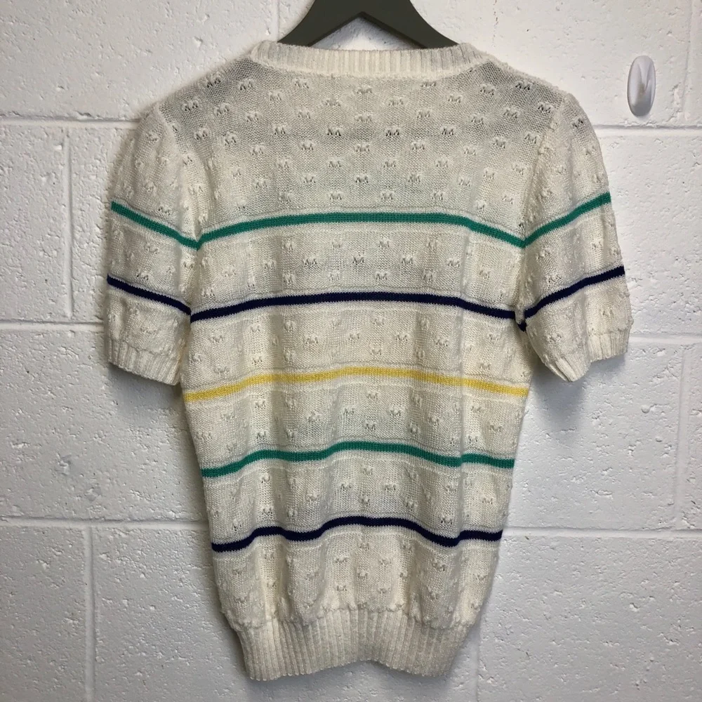 Vintage Stripe Shortsleeve Sweater